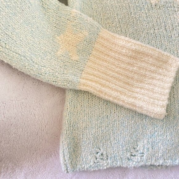 WILDFOX STAR GIRL ACE Cropped Sweater in Honolulu Blue - Picture 7 of 8